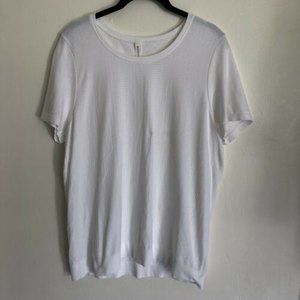 Athleta Women White Active T-Shirt M Breathable Mesh